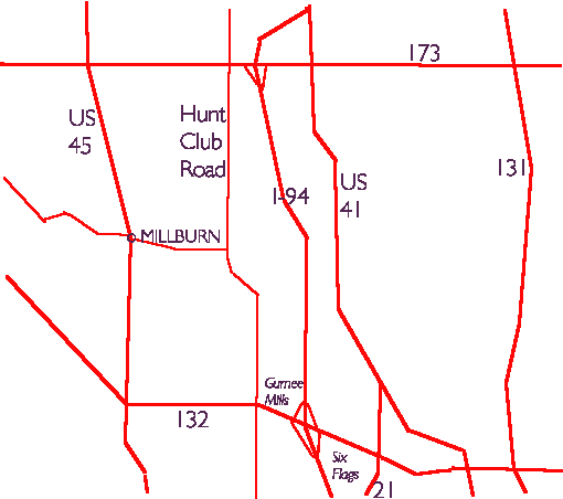 road map of Millburn and vicinity