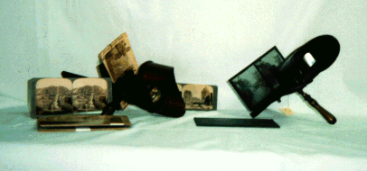 photo of two stereoscopes and cards