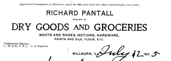 top of a sales bill